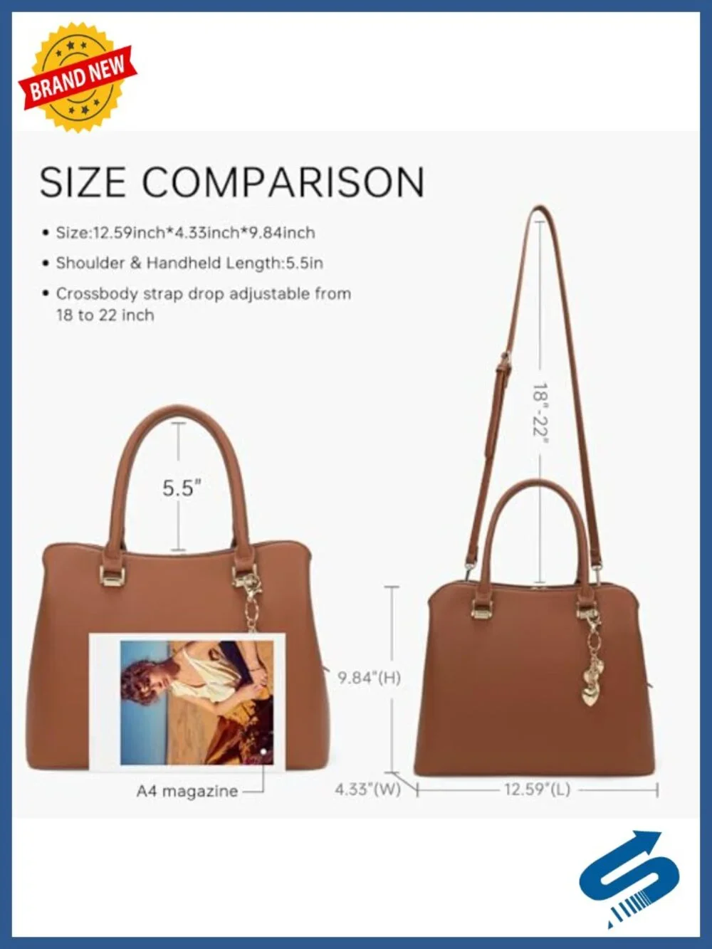 Faux Leather Top Handle Satchel Purse with Shoulder Strap